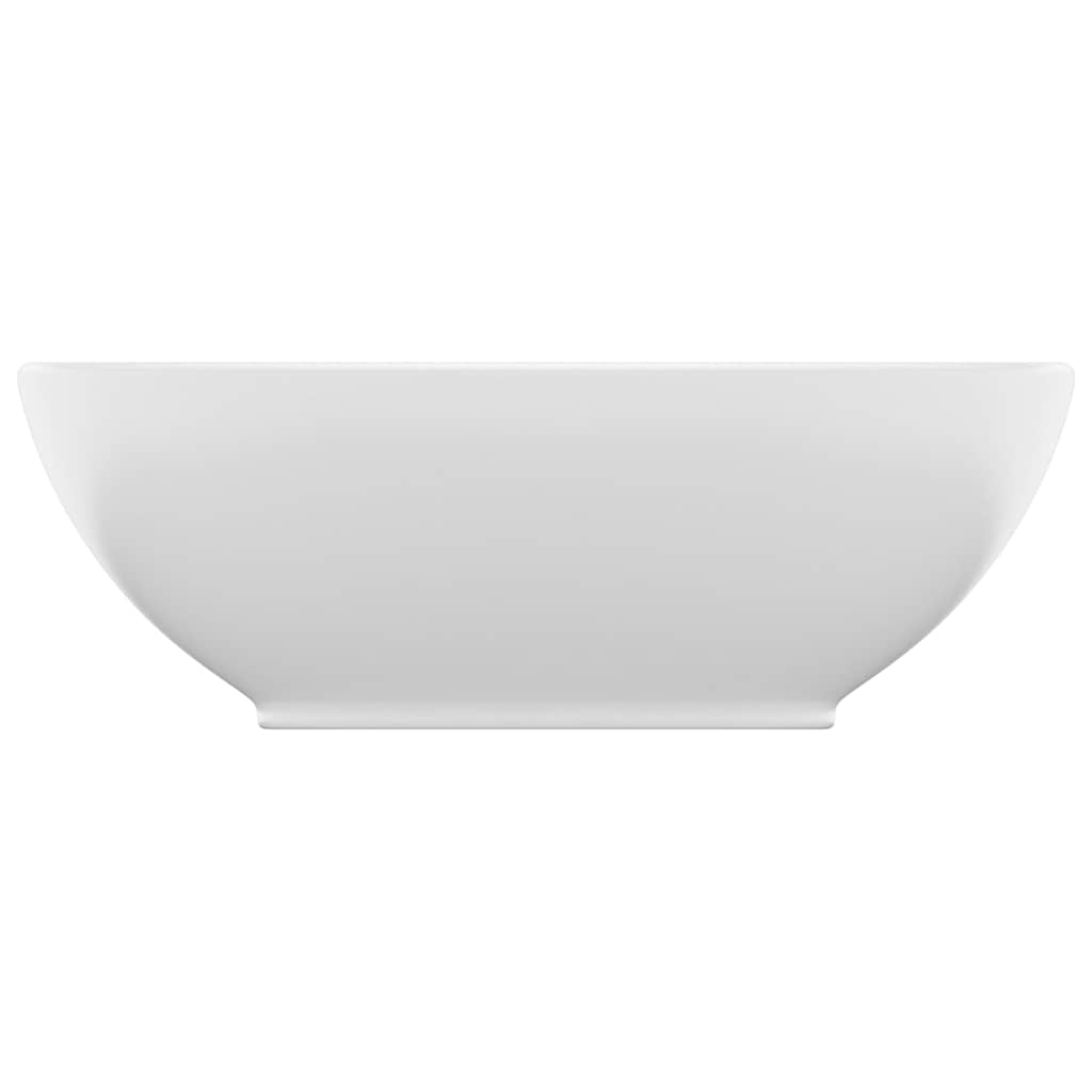vidaXL Luxury Basin Oval-shaped Matt White 40x33 cm Ceramic 3