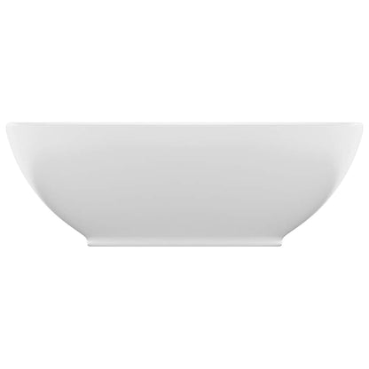 vidaXL Luxury Basin Oval-shaped Matt White 40x33 cm Ceramic 3