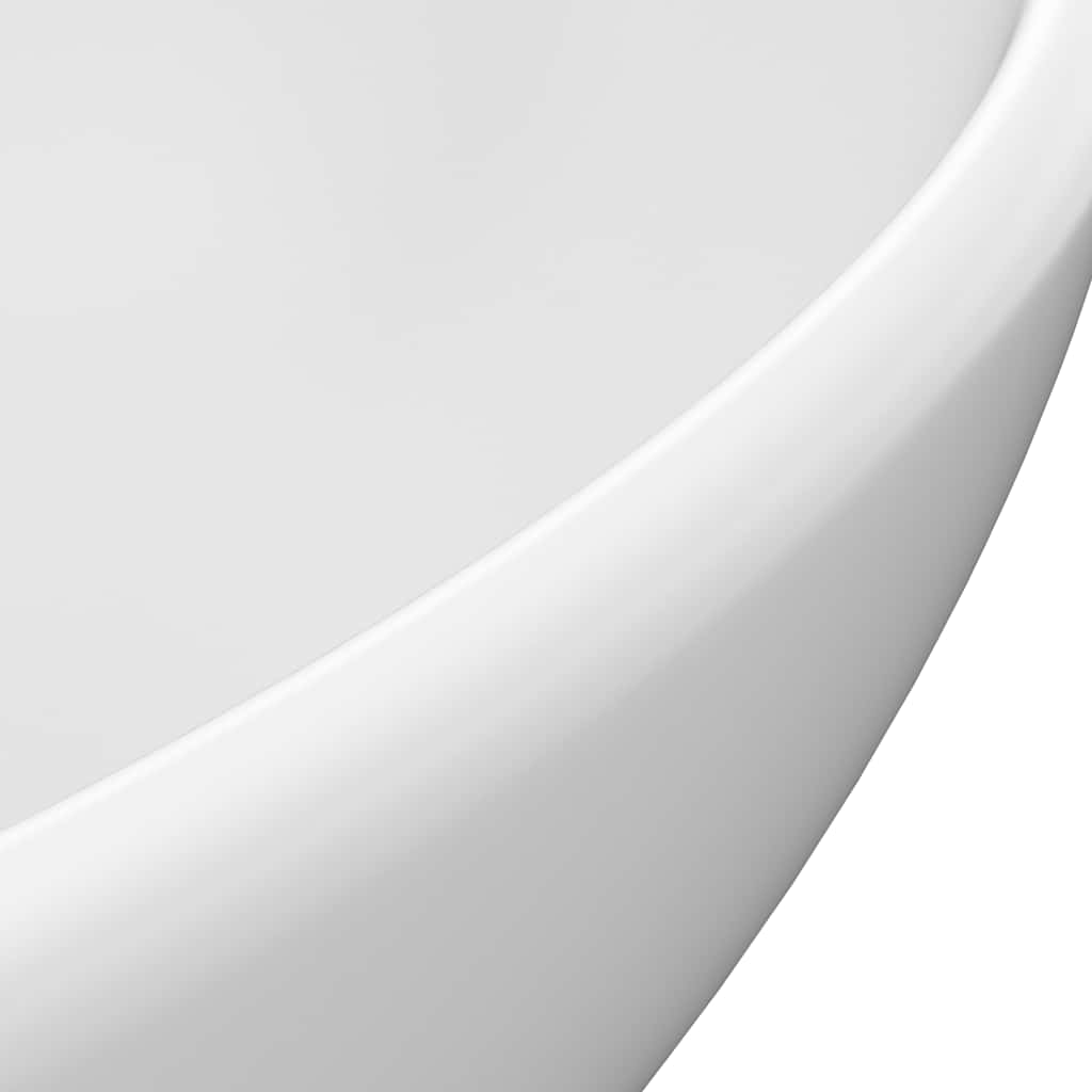 vidaXL Luxury Basin Oval-shaped Matt White 40x33 cm Ceramic 5