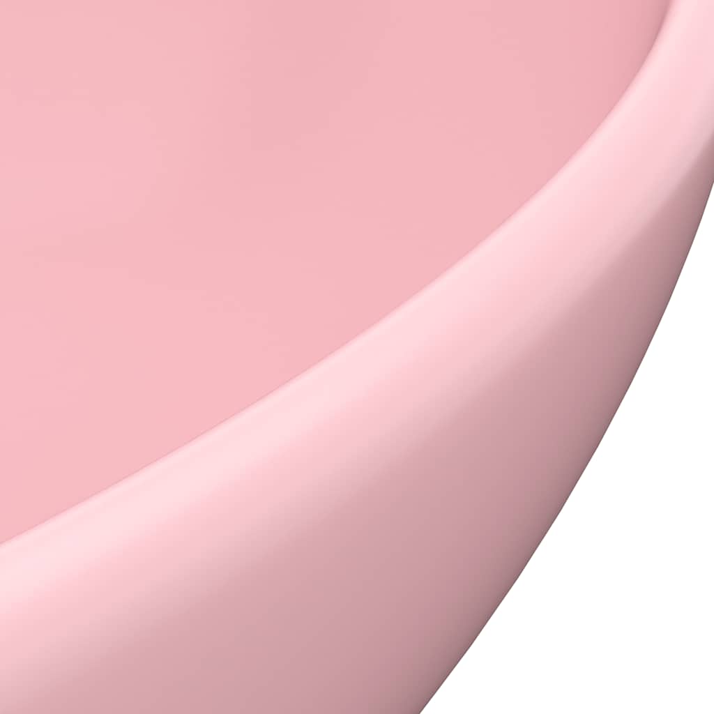 vidaXL Luxury Basin Oval-shaped Matt Pink 40x33 cm Ceramic 5