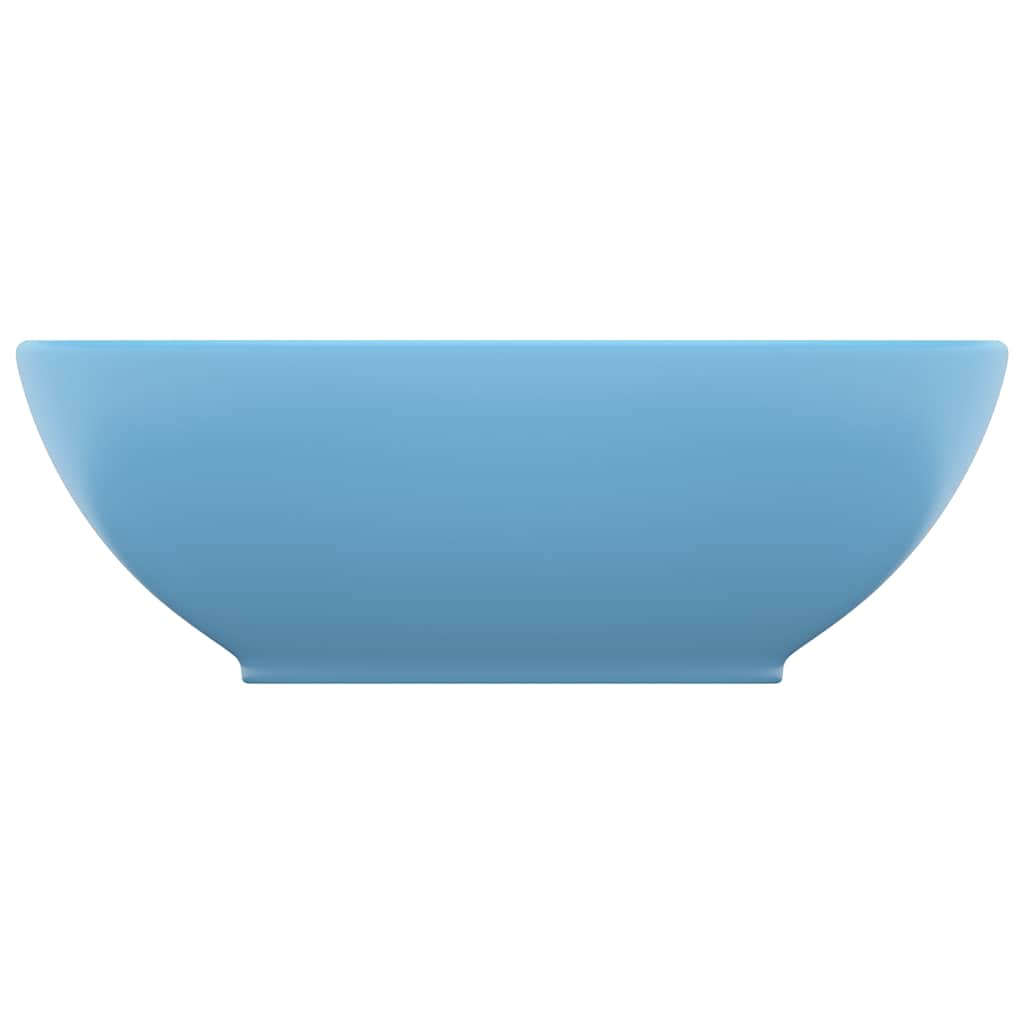 vidaXL Luxury Basin Oval-shaped Matt Light Blue 40x33 cm Ceramic 3
