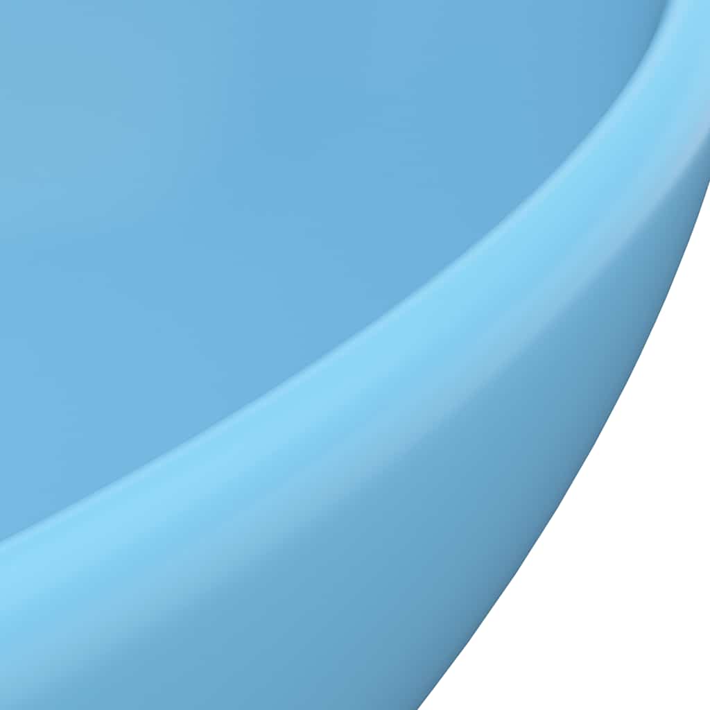 vidaXL Luxury Basin Oval-shaped Matt Light Blue 40x33 cm Ceramic 5