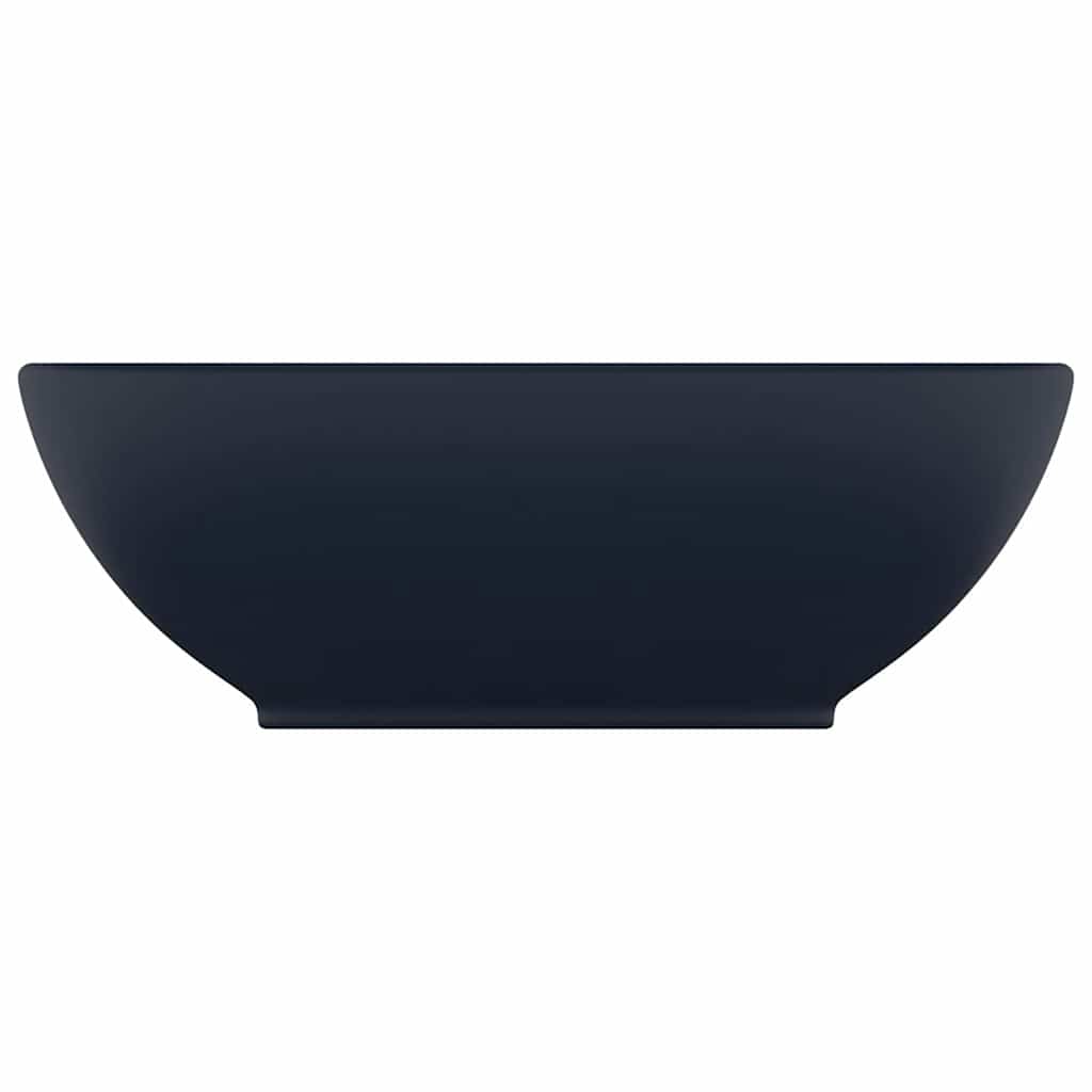 vidaXL Luxury Basin Oval-shaped Matt Dark Blue 40x33 cm Ceramic 3
