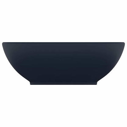 vidaXL Luxury Basin Oval-shaped Matt Dark Blue 40x33 cm Ceramic 3