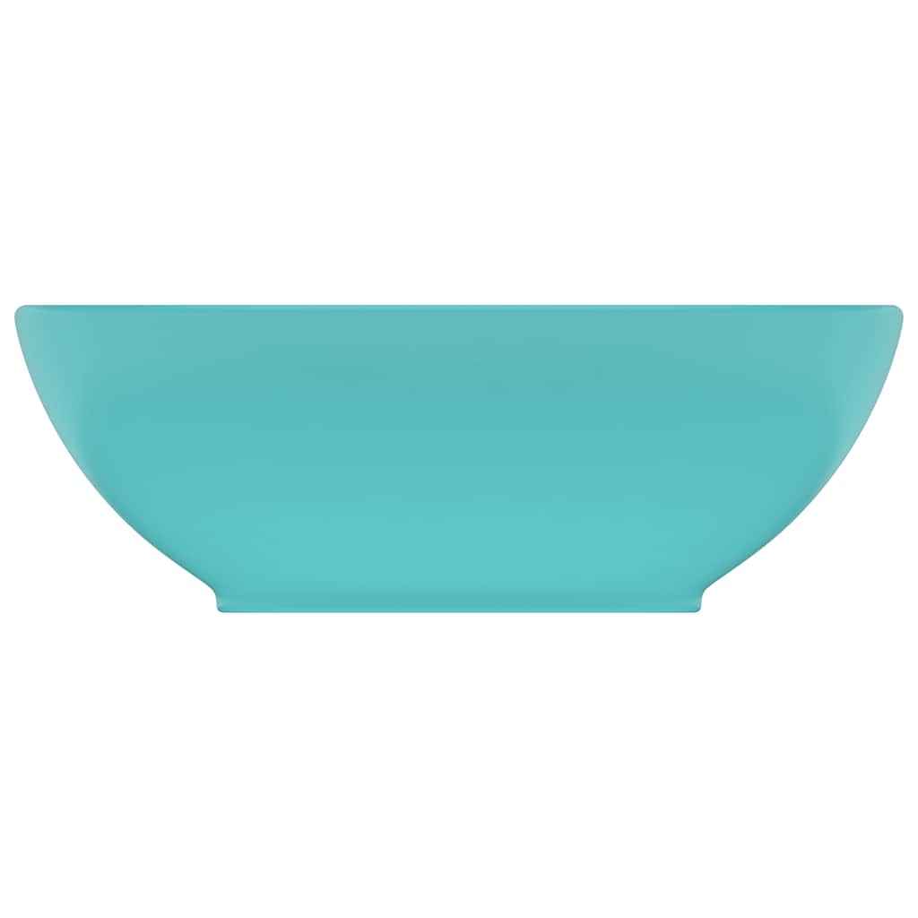 vidaXL Luxury Basin Oval-shaped Matt Light Green 40x33 cm Ceramic 3