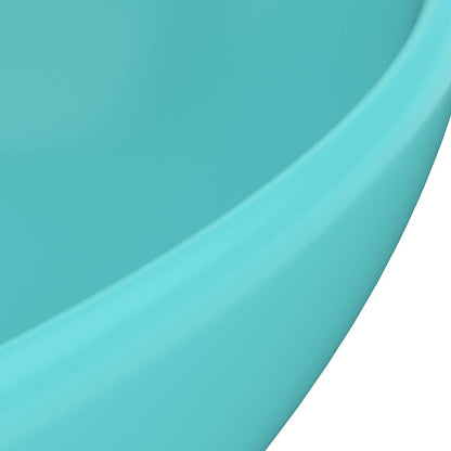vidaXL Luxury Basin Oval-shaped Matt Light Green 40x33 cm Ceramic 5