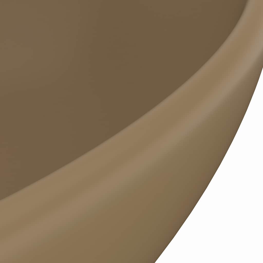 146930 vidaXL Luxury Basin Oval-shaped Matt Cream 40x33 cm Ceramic 5