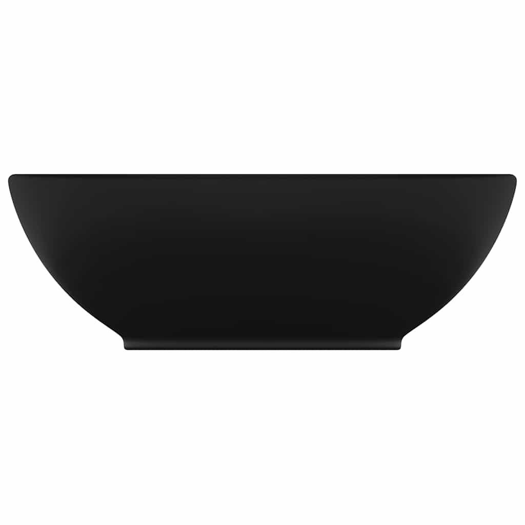 vidaXL Luxury Basin Oval-shaped Matt Black 40x33 cm Ceramic 3