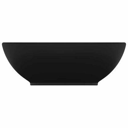 vidaXL Luxury Basin Oval-shaped Matt Black 40x33 cm Ceramic 3