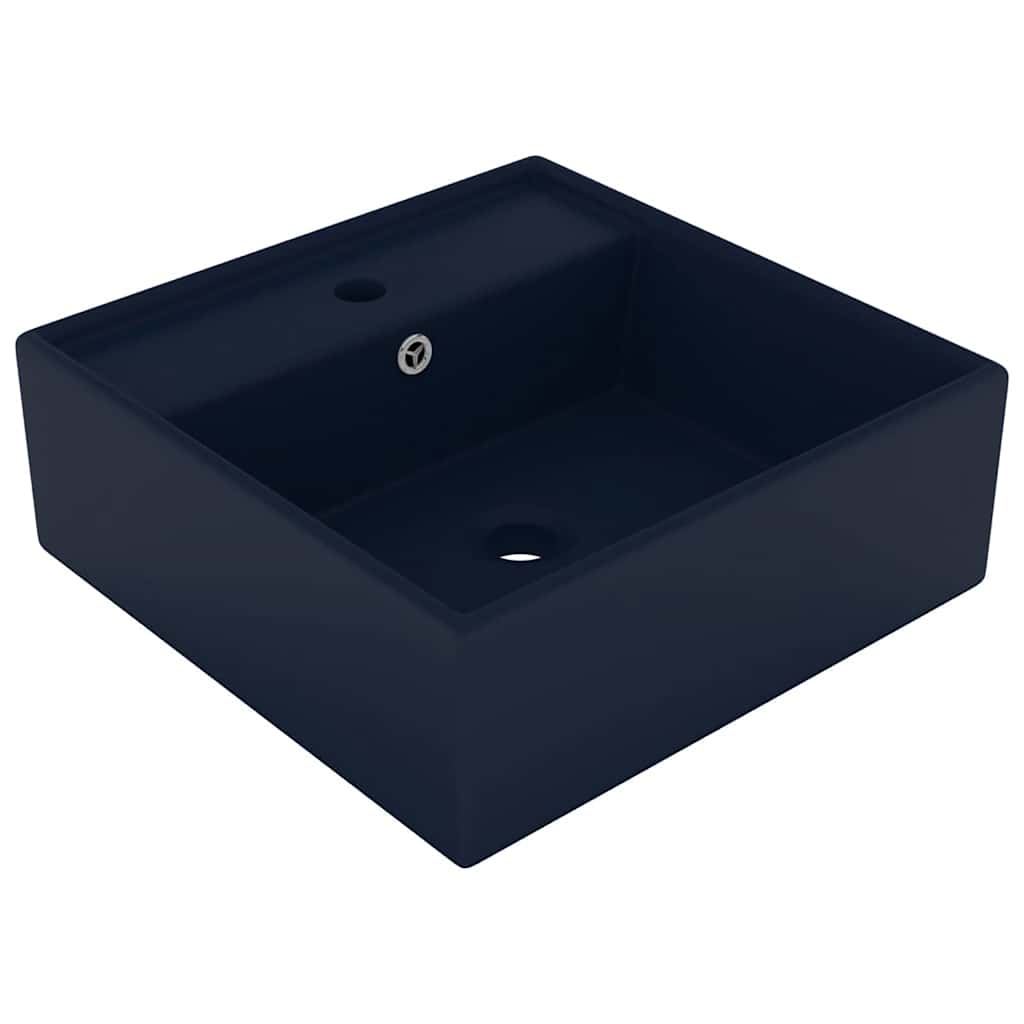 vidaXL Luxury Basin Overflow Square Matt Pink 41x41 cm Ceramic