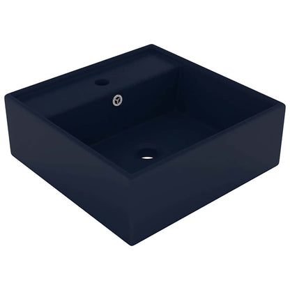 vidaXL Luxury Basin Overflow Square Matt Pink 41x41 cm Ceramic
