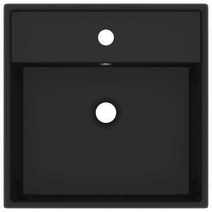 Luxury Basin Overflow Square Matt Pink 41x41 cm Ceramic Matte black