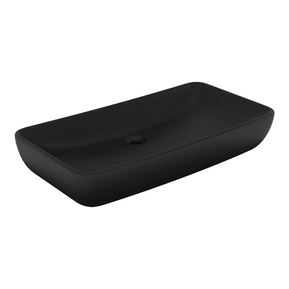 Ceramic Bathroom Sink Basin Rectangular Matte black