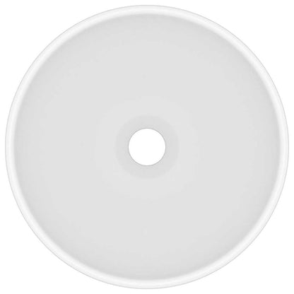 vidaXL Luxury Bathroom Basin Round Matt White 32.5x14 cm Ceramic 3
