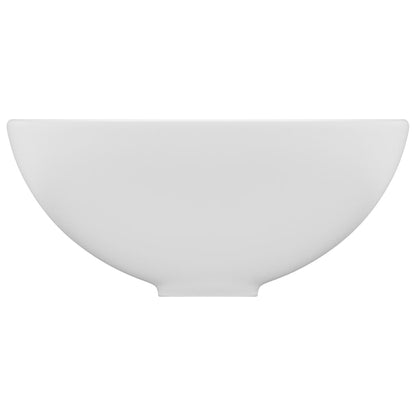 vidaXL Luxury Bathroom Basin Round Matt White 32.5x14 cm Ceramic 4