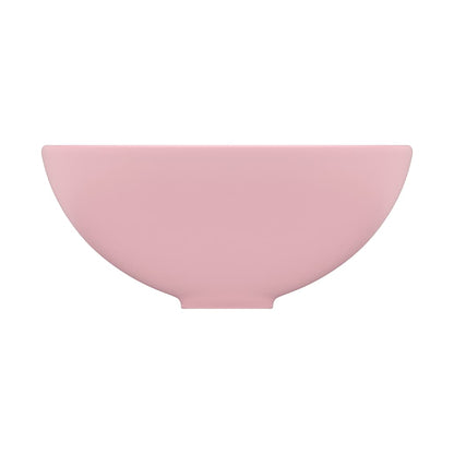 vidaXL Luxury Bathroom Basin Round Matt Pink 32.5x14 cm Ceramic 4