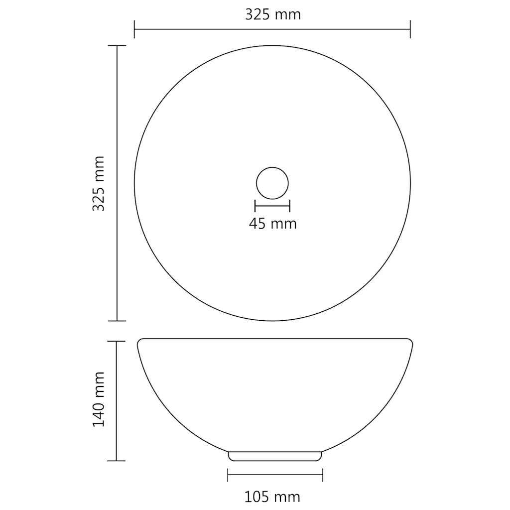 vidaXL Luxury Bathroom Basin Round Matt Pink 32.5x14 cm Ceramic 6