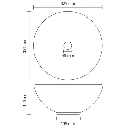 vidaXL Luxury Bathroom Basin Round Matt Pink 32.5x14 cm Ceramic 6