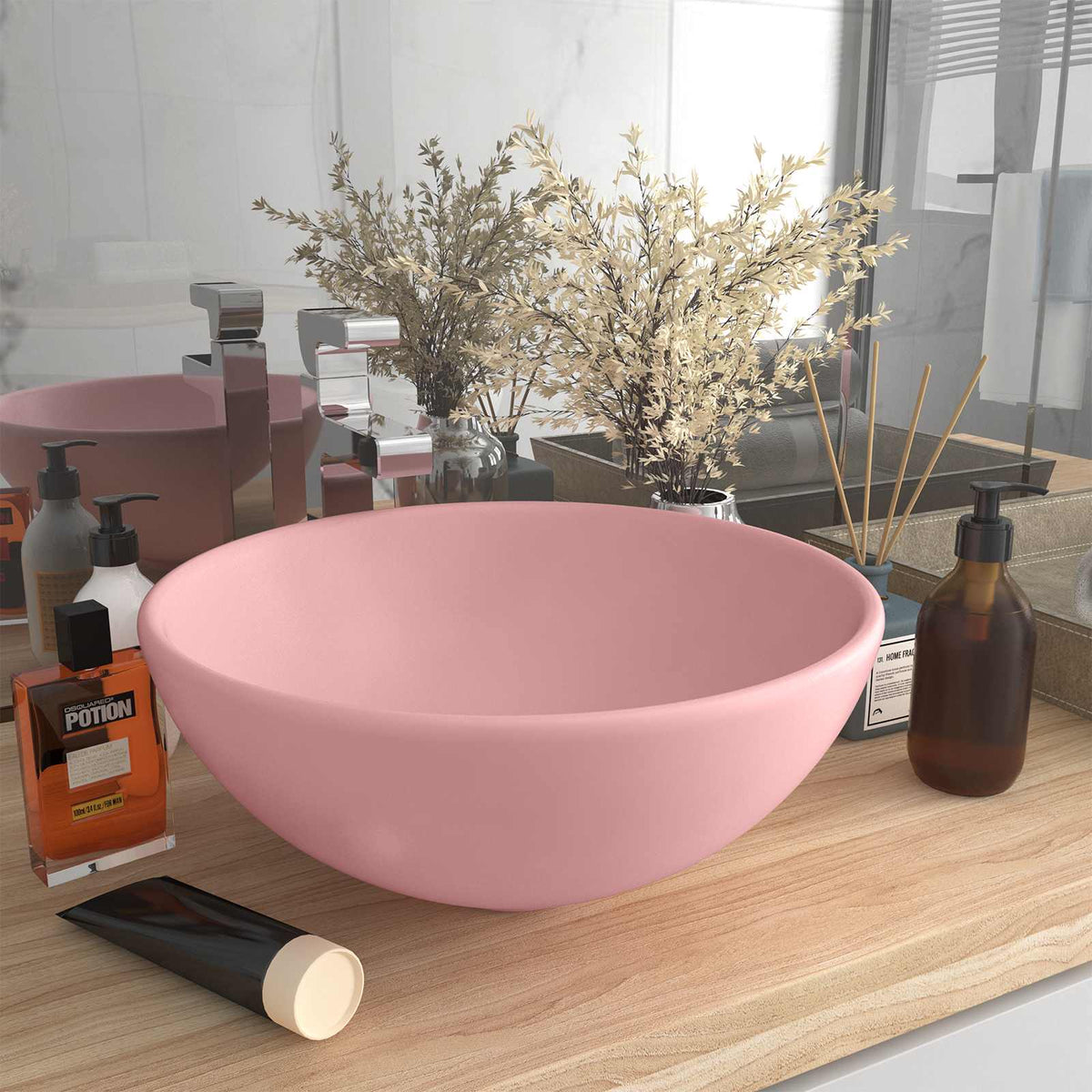 Wash Basin 32,5x14 cm Ceramic Matte pink
