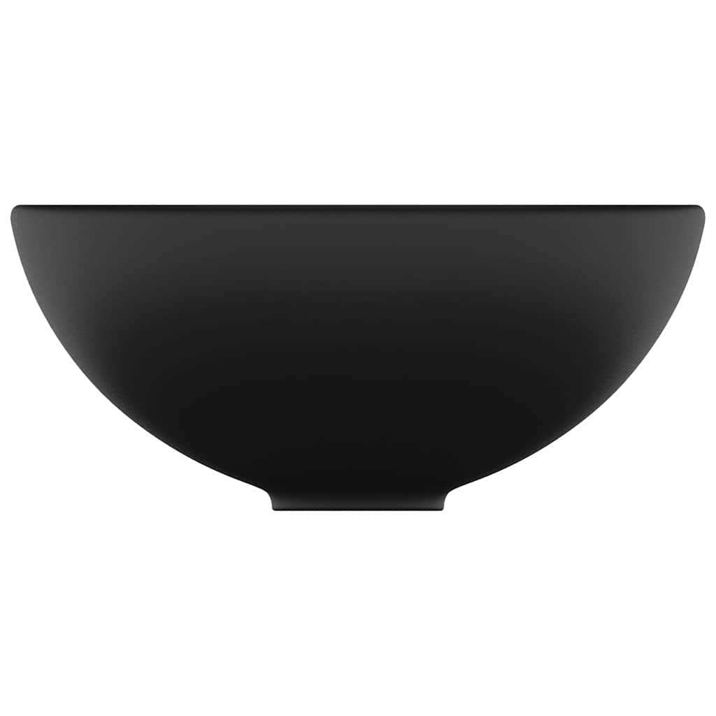 vidaXL Luxury Bathroom Basin Round Matt Black 32.5x14 cm Ceramic 4