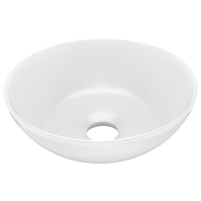Bathroom Sink Ceramic Round Matte white