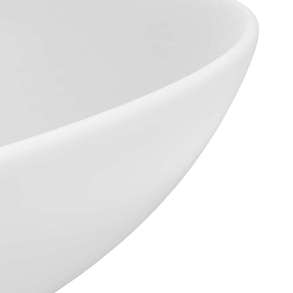 146976 vidaXL Bathroom Sink Ceramic Matt White Round 5