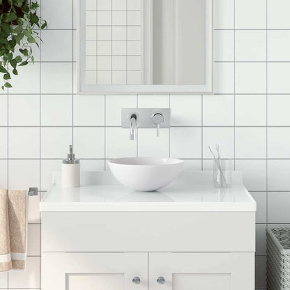 146976 vidaXL Bathroom Sink Ceramic Matt White Round 1