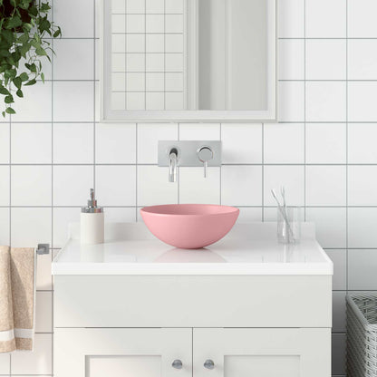Bathroom Sink Ceramic Round Matte pink