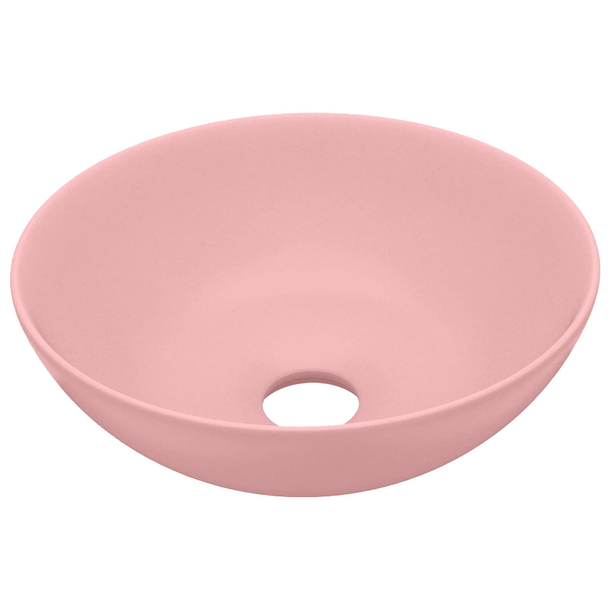 Bathroom Sink Ceramic Round Matte pink