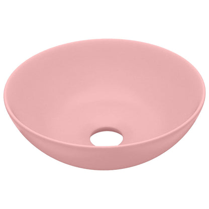 Bathroom Sink Ceramic Round Matte pink