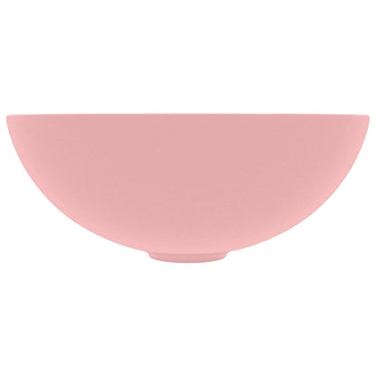 Bathroom Sink Ceramic Round Matte pink