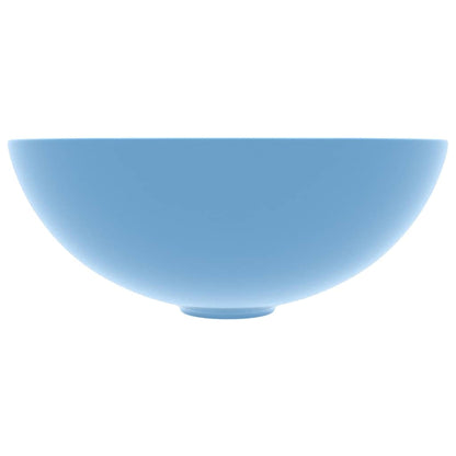 vidaXL Bathroom Sink Ceramic Light Blue Round 3