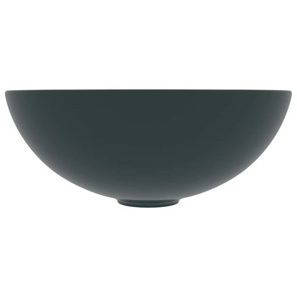 146981 vidaXL Bathroom Sink Ceramic Dark Green Round 3