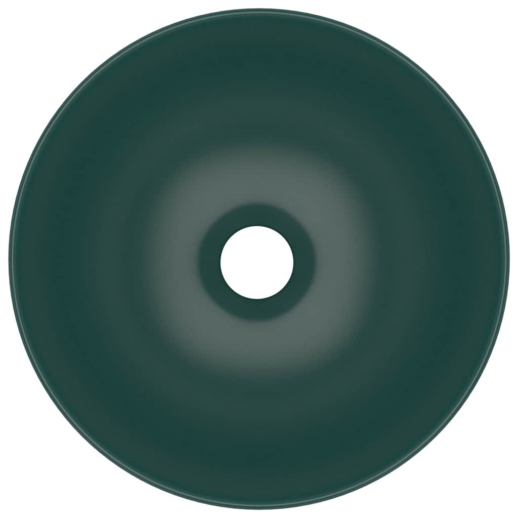 146981 vidaXL Bathroom Sink Ceramic Dark Green Round 4