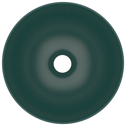 146981 vidaXL Bathroom Sink Ceramic Dark Green Round 4