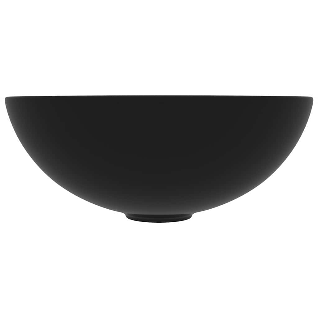 146986 vidaXL Bathroom Sink Ceramic Matt Black Round 3