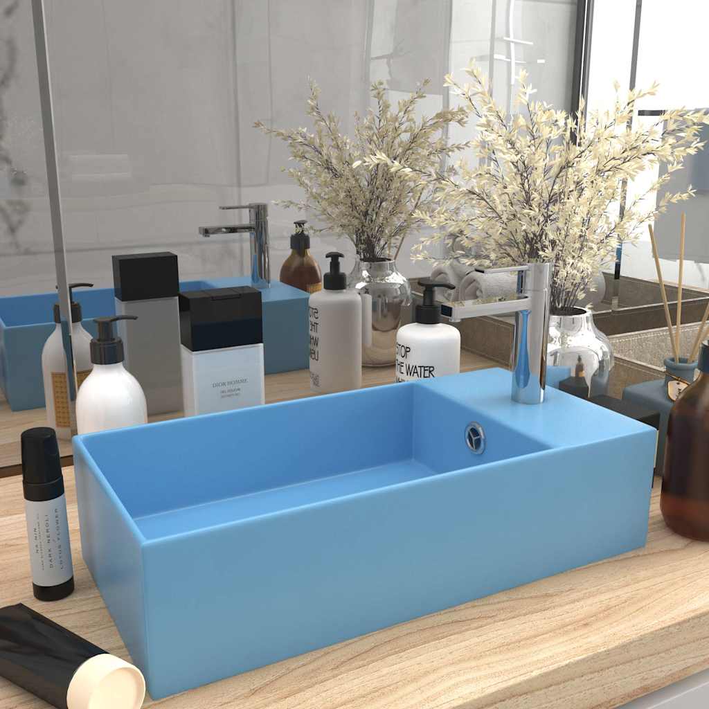 vidaXL Bathroom Sink with Overflow Ceramic