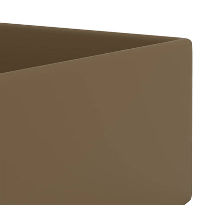 vidaXL Bathroom Sink with Overflow Ceramic Matt Cream 6