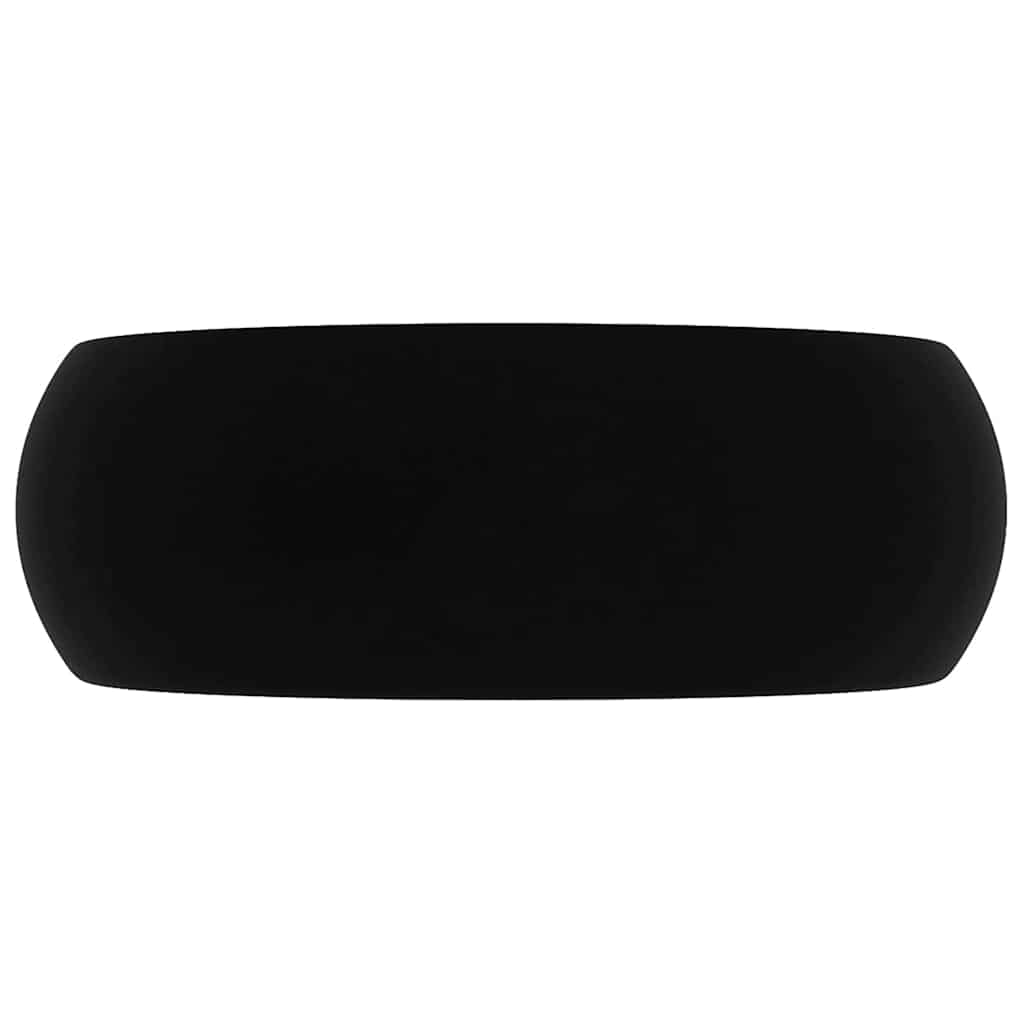 vidaXL Luxury Wash Basin Round Matt Black 40x15 cm Ceramic 3
