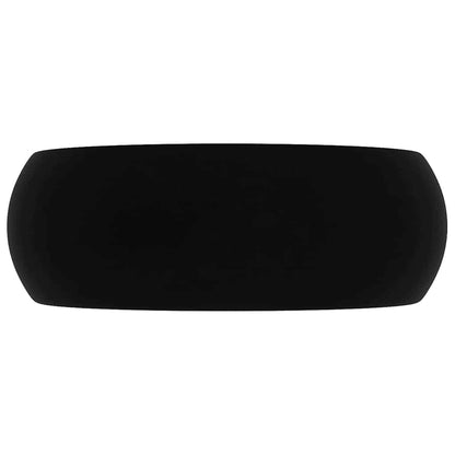 vidaXL Luxury Wash Basin Round Matt Black 40x15 cm Ceramic 3