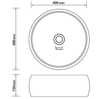 vidaXL Luxury Wash Basin Round Matt Black 40x15 cm Ceramic 6