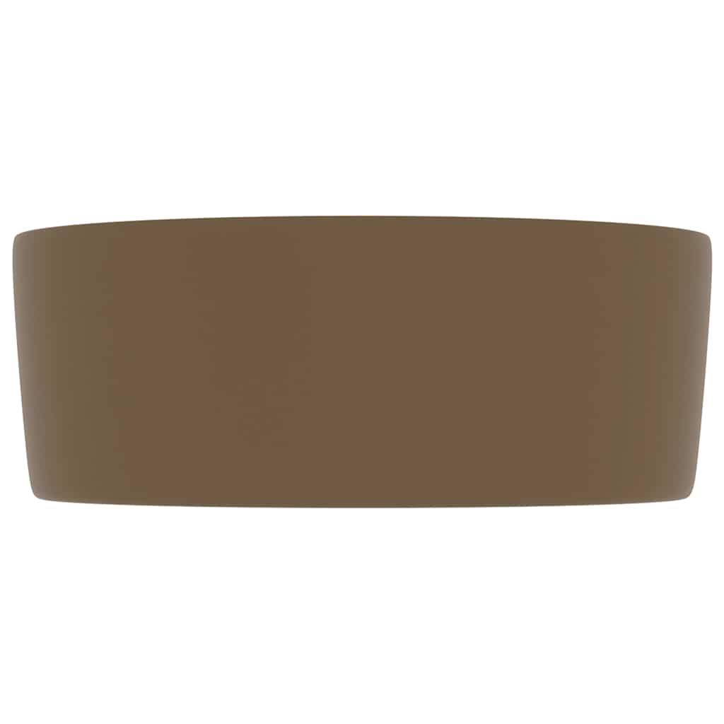 vidaXL Luxury Wash Basin Round Matt Cream 40x15 cm Ceramic 4