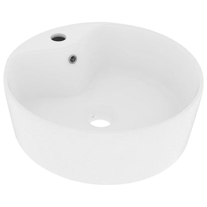 Luxury Wash Basin with Overflow Matt Pink 36x13 cm Ceramic Matte white