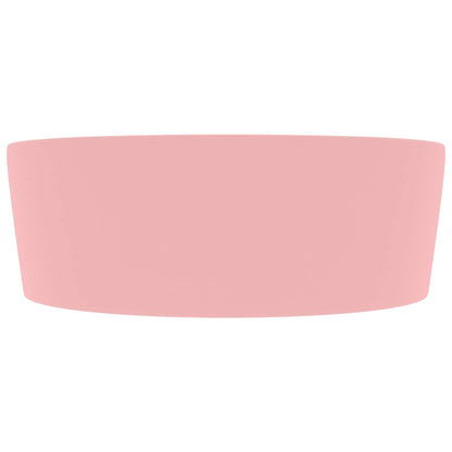 Luxury Wash Basin with Overflow Matt Pink 36x13 cm Ceramic Matte pink