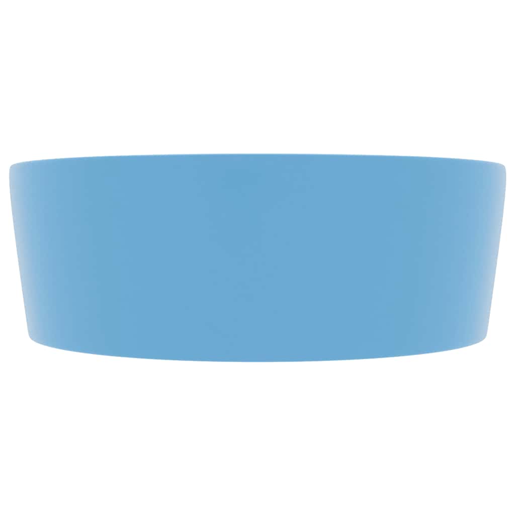 vidaXL Luxury Wash Basin with Overflow Matt Light Blue 36x13 cm Ceramic 4