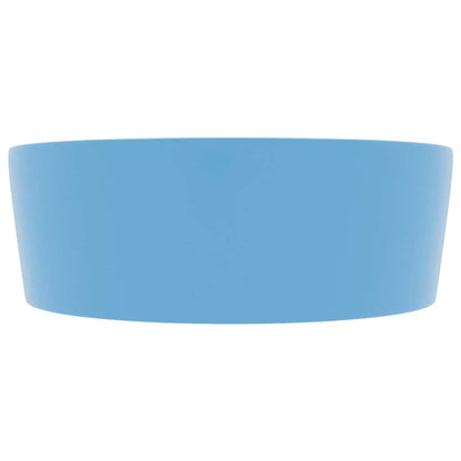 vidaXL Luxury Wash Basin with Overflow Matt Light Blue 36x13 cm Ceramic 4