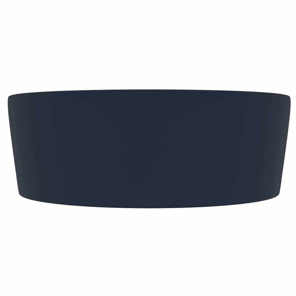 vidaXL Luxury Wash Basin with Overflow Matt Dark Blue 36x13 cm Ceramic 3