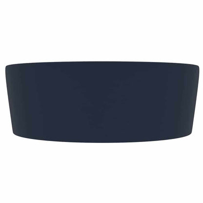 vidaXL Luxury Wash Basin with Overflow Matt Dark Blue 36x13 cm Ceramic 3