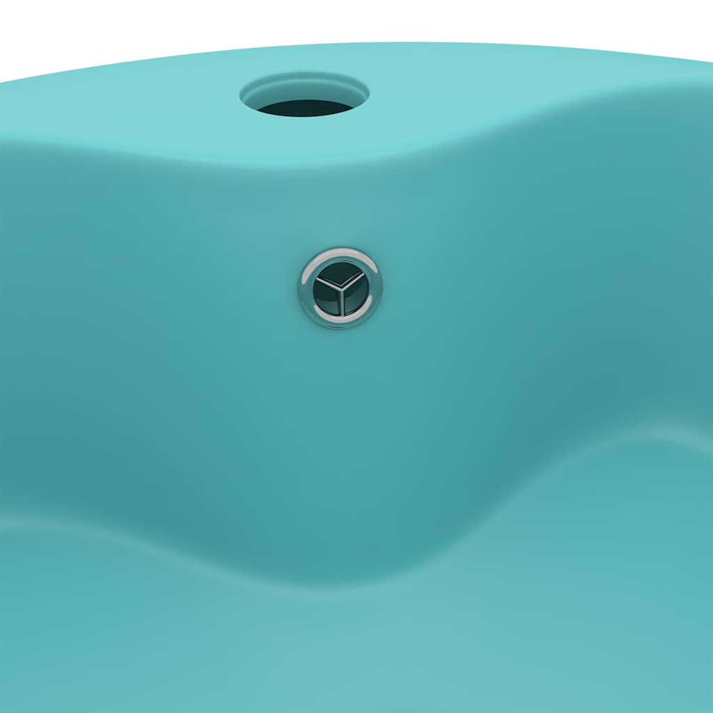 vidaXL Luxury Wash Basin Overflow Matt Light Green 36x13 cm Ceramic 5