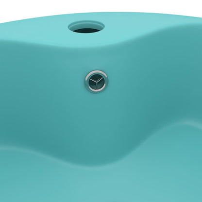 vidaXL Luxury Wash Basin Overflow Matt Light Green 36x13 cm Ceramic 5